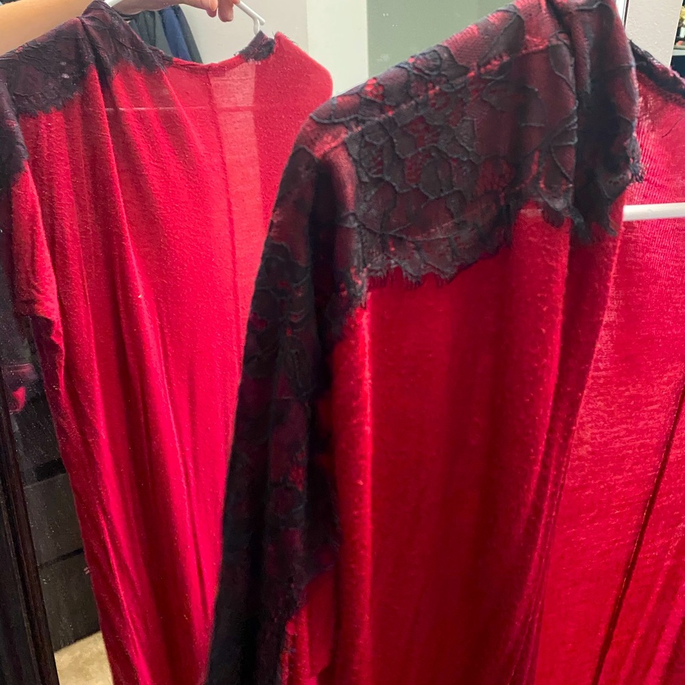 Womens burgundy cardigan